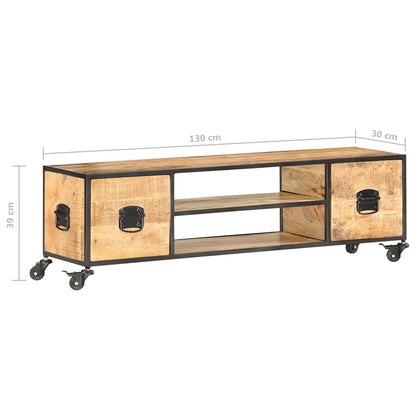 286377 vidaXL TV Cabinet 130x30x39 cm Solid Mango Wood