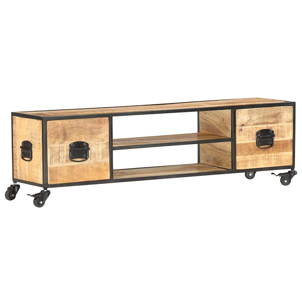 286377 vidaXL TV Cabinet 130x30x39 cm Solid Mango Wood