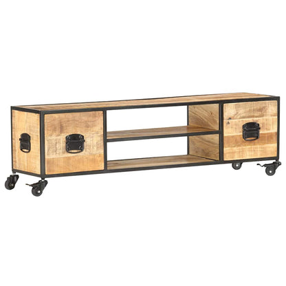 286377 vidaXL TV Cabinet 130x30x39 cm Solid Mango Wood