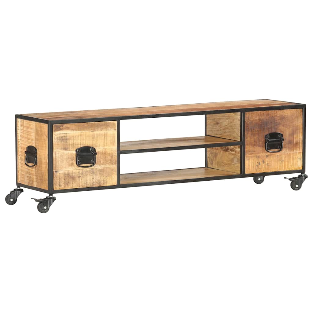 286377 vidaXL TV Cabinet 130x30x39 cm Solid Mango Wood