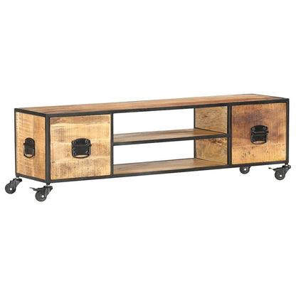 286377 vidaXL TV Cabinet 130x30x39 cm Solid Mango Wood