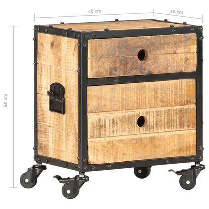 Bedside Cabinet 40x30x50 cm Rough Mango Wood