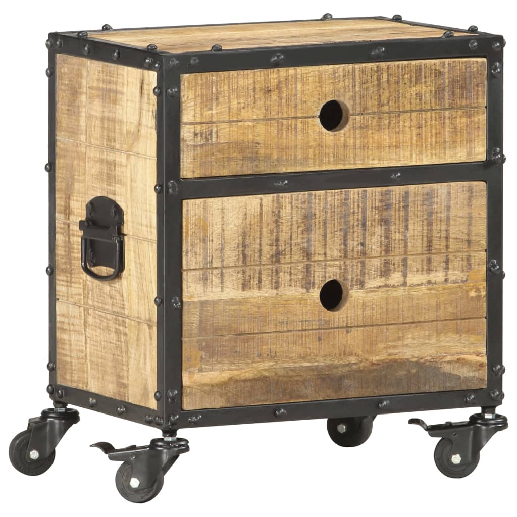 Bedside Cabinet 40x30x50 cm Rough Mango Wood