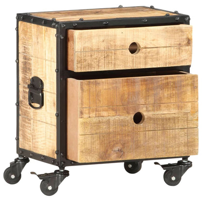 Bedside Cabinet 40x30x50 cm Rough Mango Wood