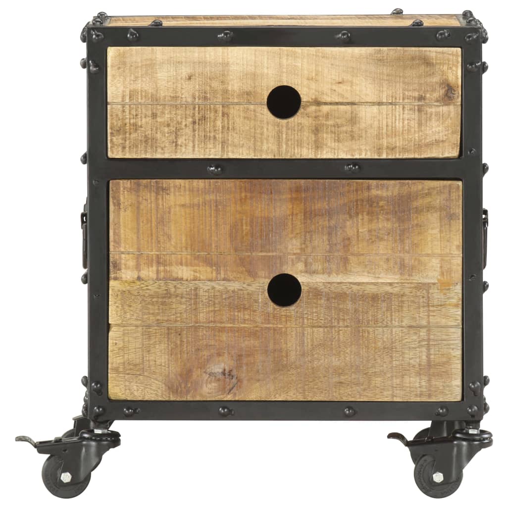 Bedside Cabinet 40x30x50 cm Rough Mango Wood