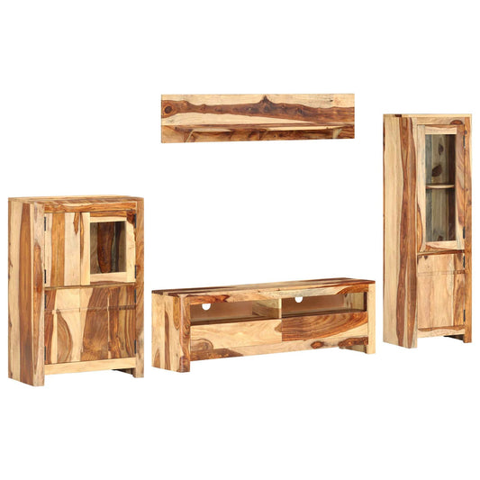 TV Unit Set with Drawer Brown 120 x 30 x 39 cm Wood