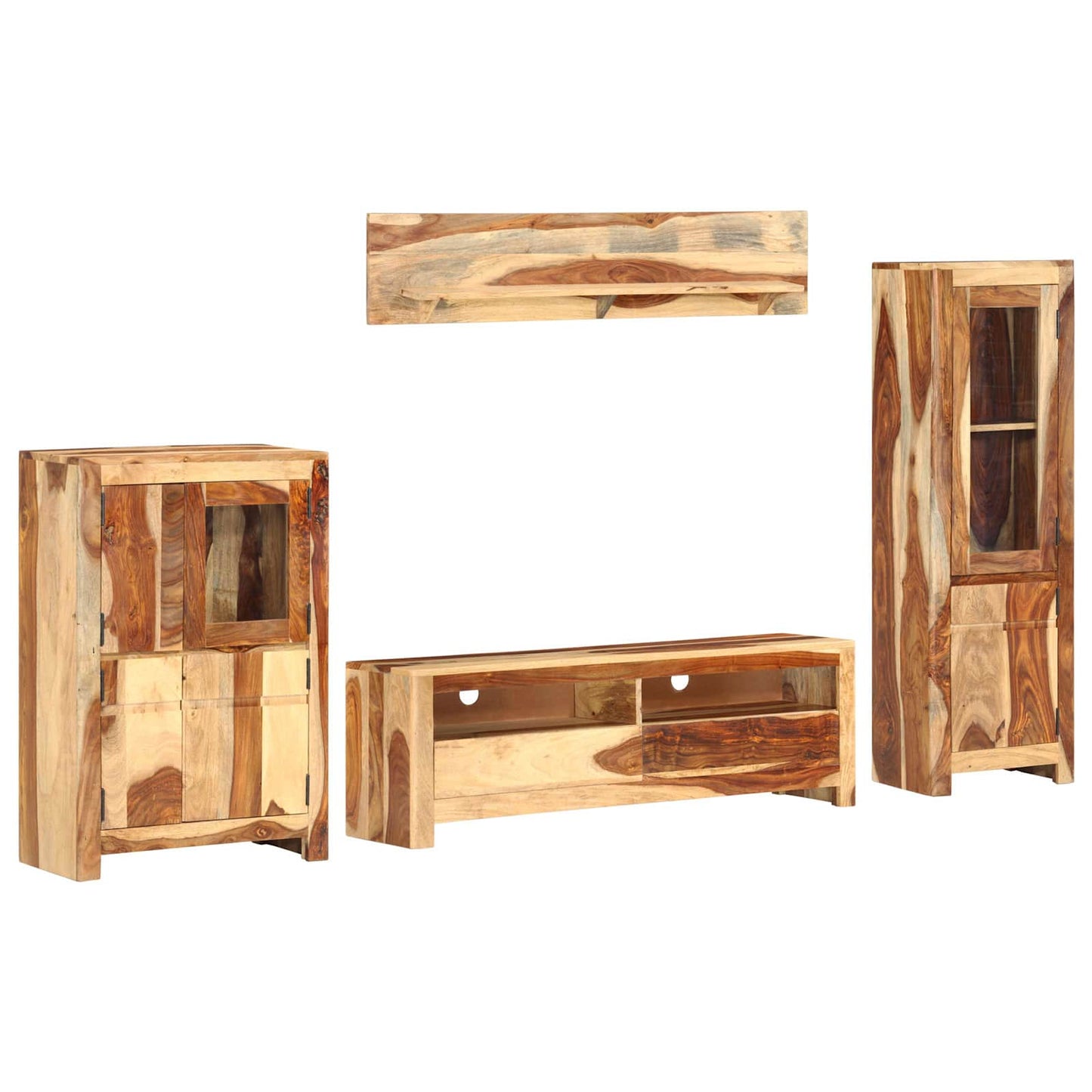 TV Unit Set with Drawer Brown 120 x 30 x 39 cm Wood