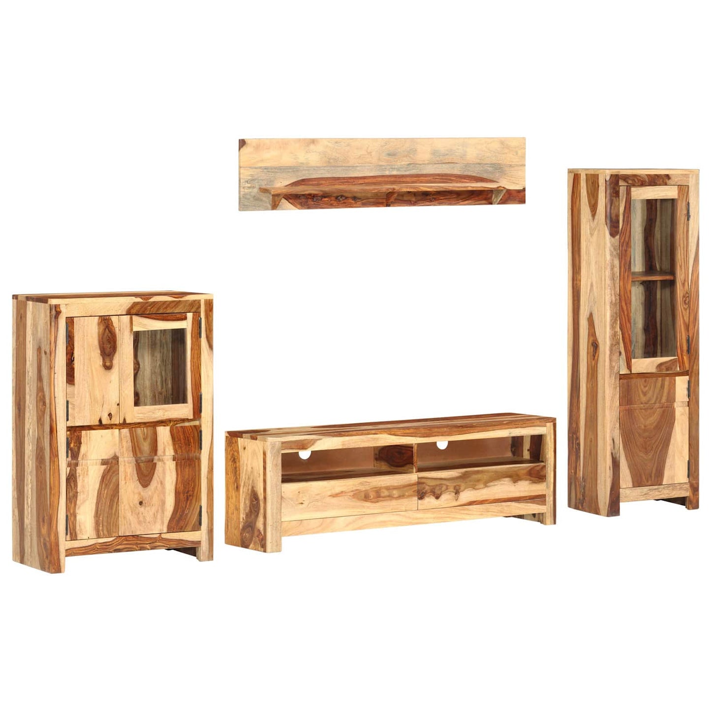 TV Unit Set with Drawer Brown 120 x 30 x 39 cm Wood