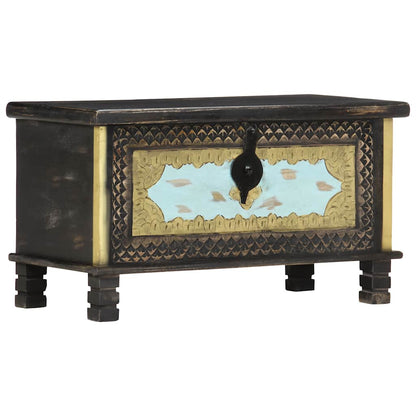 Storage Chest Black 80x40x45 cm Solid Mango Wood
