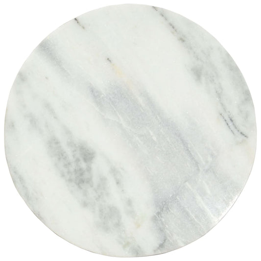 Coffee Table White and Black Ø65 cm Real Solid Marble