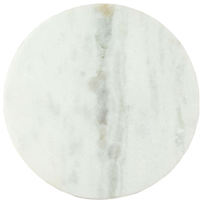 Coffee Table White and Black Ø50 cm Real Solid Marble