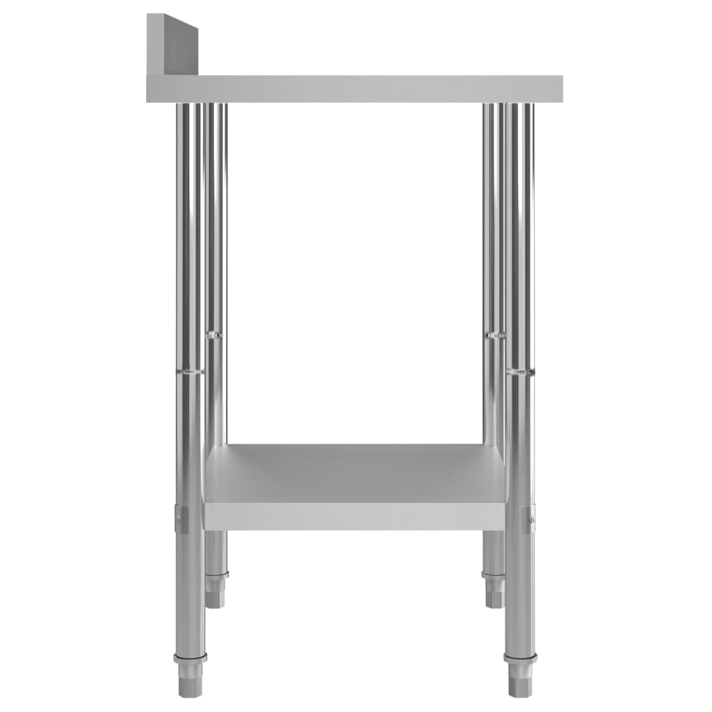Kitchen Work Table with Backsplash 60x60x93 cm Stainless Steel