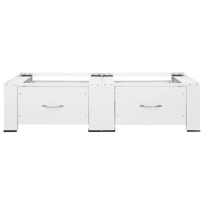 Double Washing and Drying Machine Pedestal with Drawers White