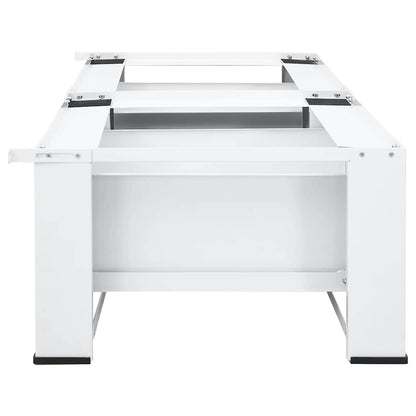 Double Washing and Drying Machine Pedestal with Drawers White