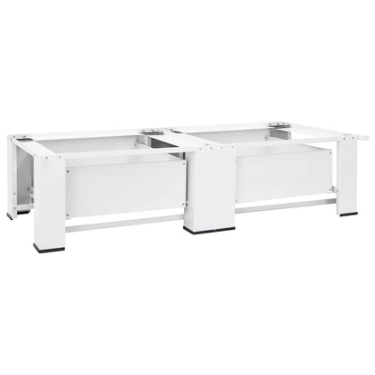Double Washing and Drying Machine Pedestal with Drawers White
