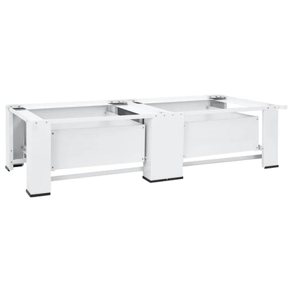 Double Washing and Drying Machine Pedestal with Drawers White