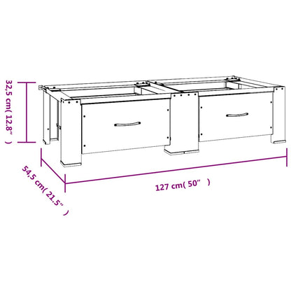 Double Washing and Drying Machine Pedestal with Drawers White