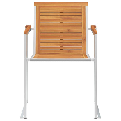 Garden Chair | Set of 2 | Teak Look | Solid Acacia Wood with oil finish