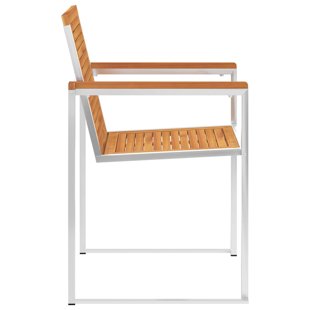 Garden Chair | Set of 2 | Teak Look | Solid Acacia Wood with oil finish