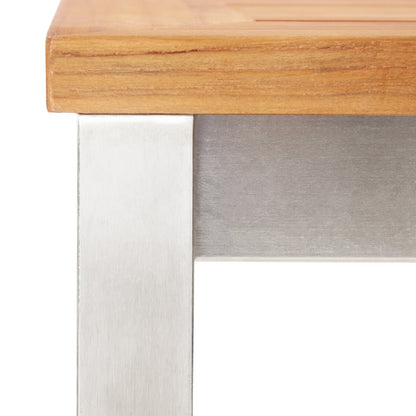 Bar Chairs 4 pcs Solid Acacia Wood and Stainless Steel