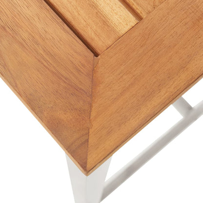Bar Chairs 4 pcs Solid Acacia Wood and Stainless Steel