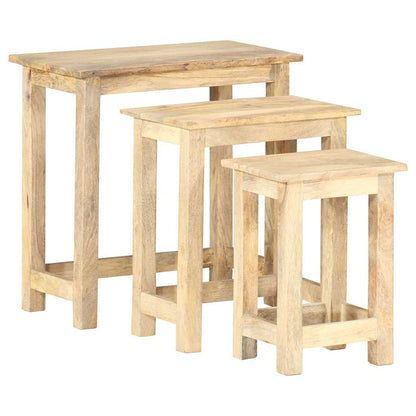 287489 vidaXL Nesting Tables 3 pcs Solid Mango Wood