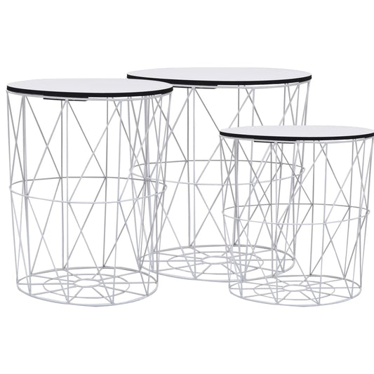 Coffee Table 3 pcs White