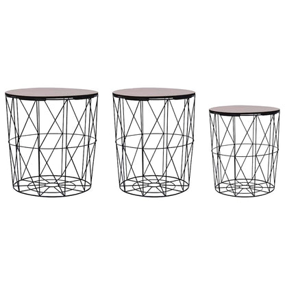 287645 vidaXL Coffee Table 3 pcs Black