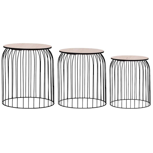 287657 vidaXL Coffee Tables 3 pcs Black