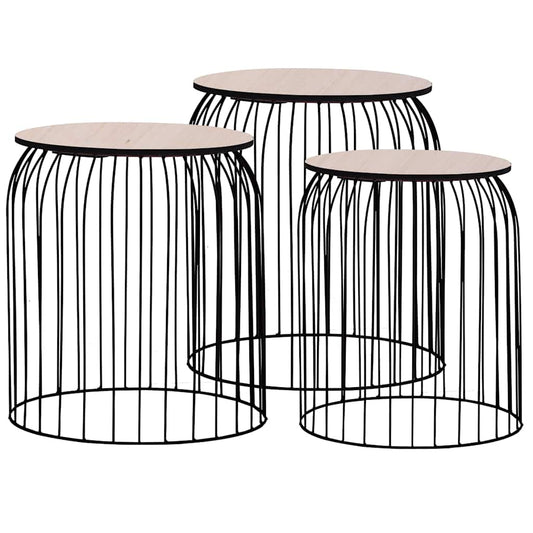 287657 vidaXL Coffee Tables 3 pcs Black