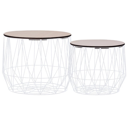 Coffee Table 2 pcs White