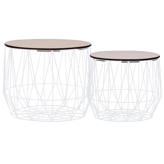 Coffee Table 2 pcs White