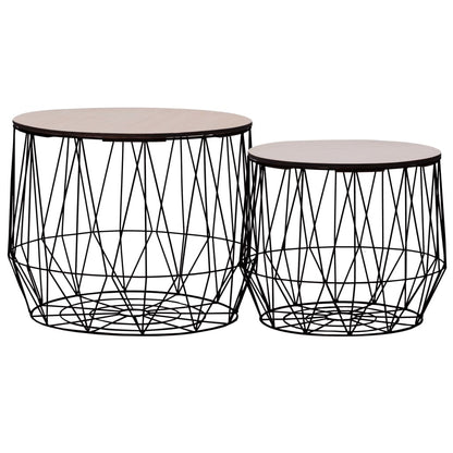 Coffee Table 2 pcs Black