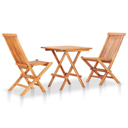 48997 vidaXL 3 Piece Folding Bistro Set Solid Teak Wood
