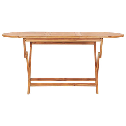 48998 vidaXL Folding Garden Table 160x80x75 cm Solid Teak Wood