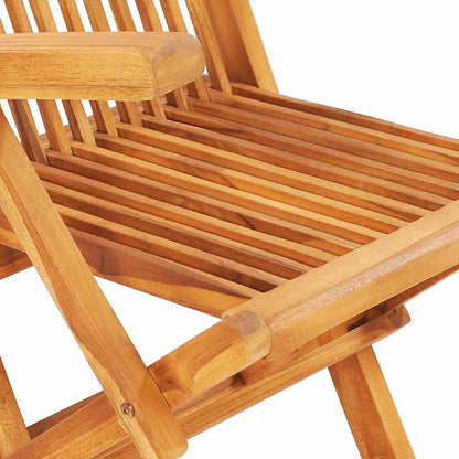 48999 vidaXL 7 Piece Folding Outdoor Dining Set Solid Teak Wood
