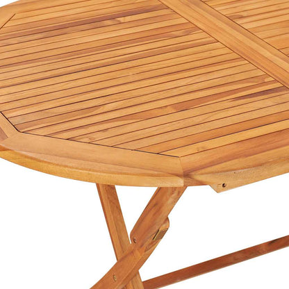 48999 vidaXL 7 Piece Folding Outdoor Dining Set Solid Teak Wood