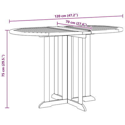 Dining Table | Natural Teak | Solid Teak Wood | 120 x 70 x 75 cm