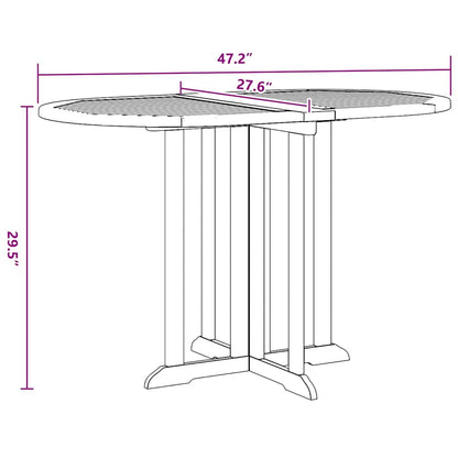 49002 vidaXL Folding Butterfly Garden Table 120x70x75 cm Solid Teak Wood