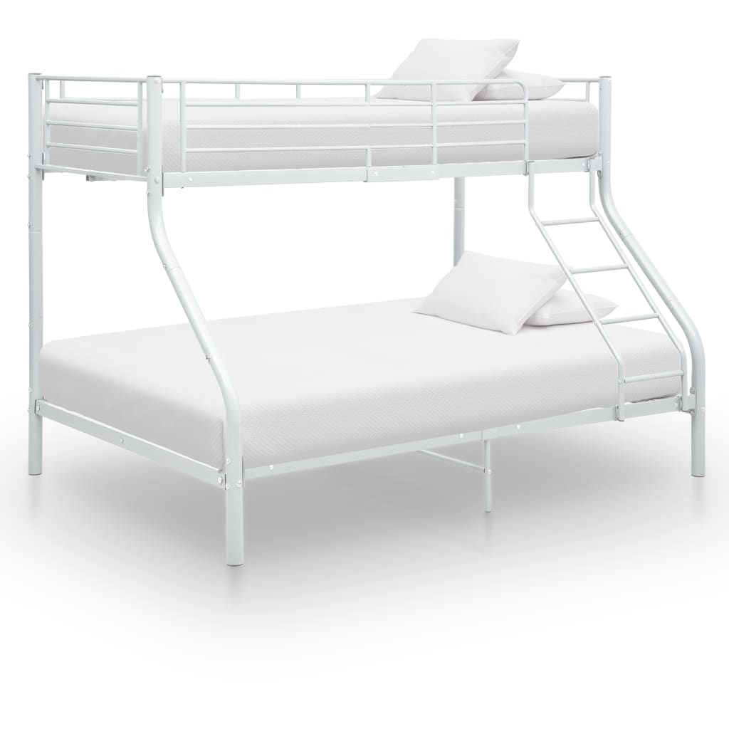 Bunk Bed | White | Powder-Coated Metal | 90x200 cm / 140x200 cm