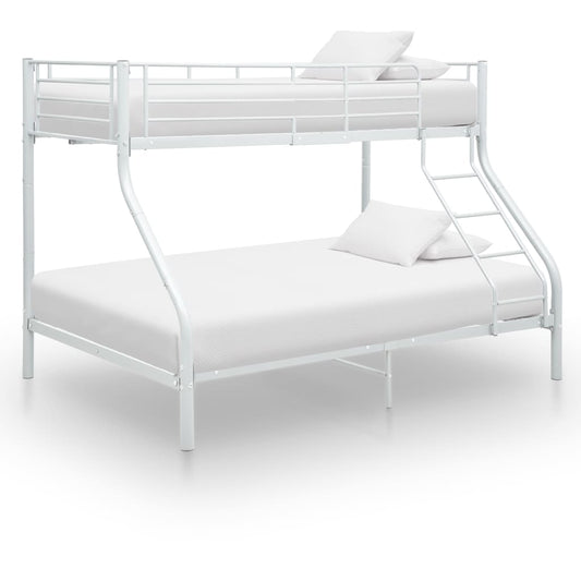 Bunk Bed | White | Powder-Coated Metal | 90x200 cm / 140x200 cm