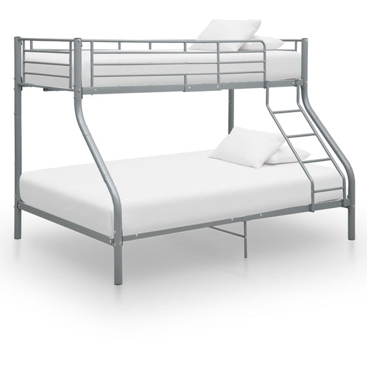 Bunk Bed | Grey | Powder-Coated Steel | Twin and Full |  Durable