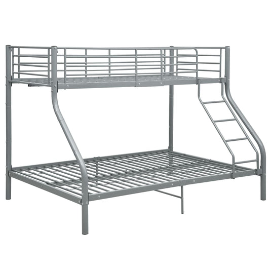 Bunk Bed | Grey | Powder-Coated Steel | Twin and Full |  Durable