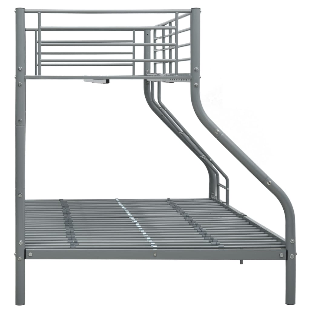 Bunk Bed | Grey | Powder-Coated Steel | Twin and Full |  Durable