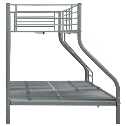 Bunk Bed | Grey | Powder-Coated Steel | Twin and Full |  Durable