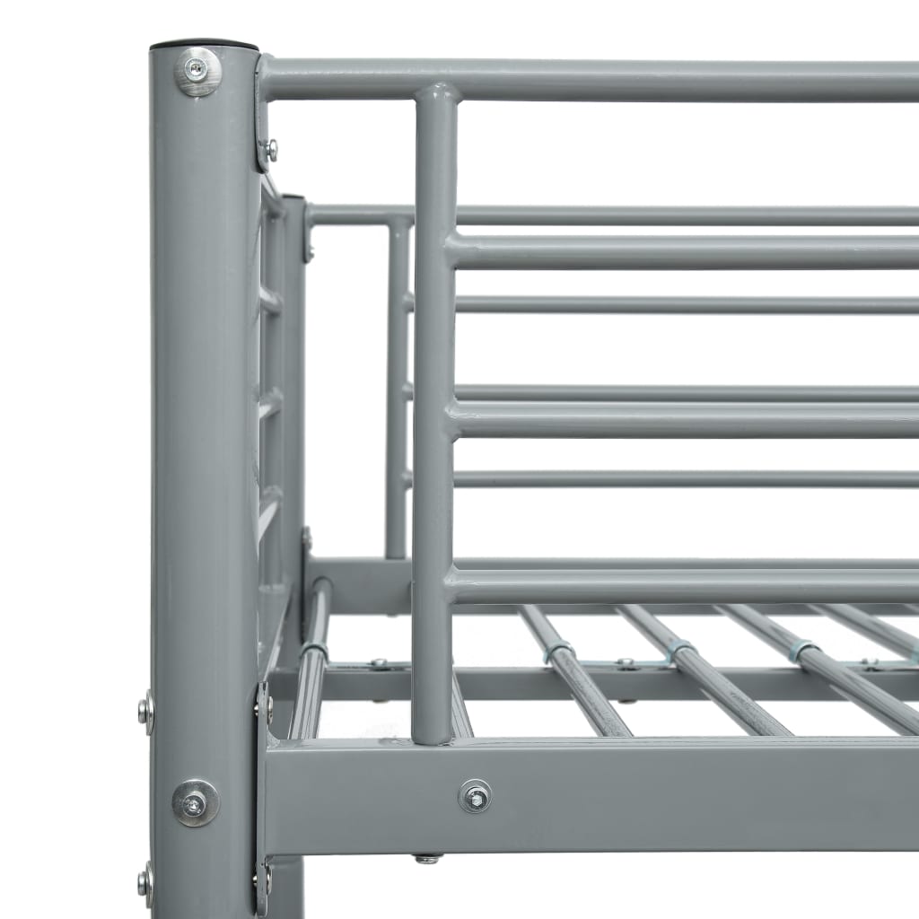 Bunk Bed | Grey | Powder-Coated Steel | Twin and Full |  Durable
