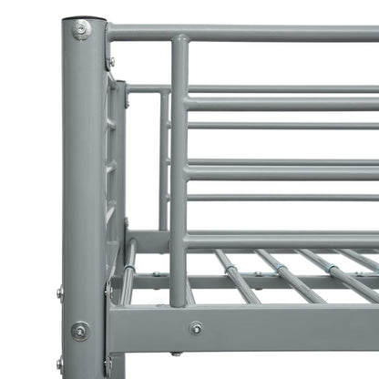 Bunk Bed | Grey | Powder-Coated Steel | Twin and Full |  Durable