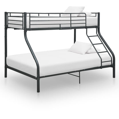 Bunk Bed | Black | Metal | 140x200 cm/90x200 cm | Bunk Bed | Rectangular