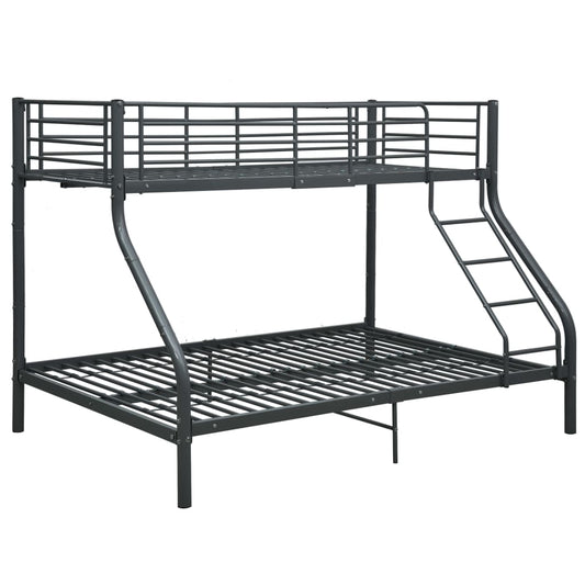 Bunk Bed | Black | Metal | 140x200 cm/90x200 cm | Bunk Bed | Rectangular