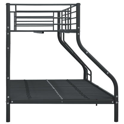 Bunk Bed | Black | Metal | 140x200 cm/90x200 cm | Bunk Bed | Rectangular